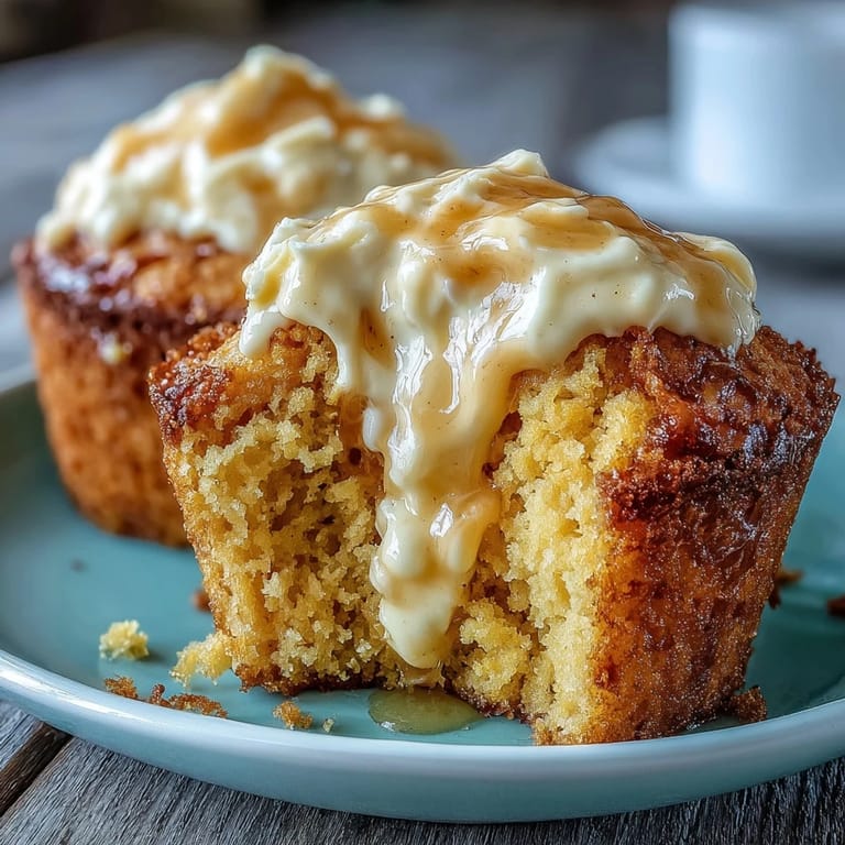 Muffins de pain de maïs au miel, dorés et aérés, accompagnés d'un beurre de miel fouetté pour une touche sucrée-salée.
