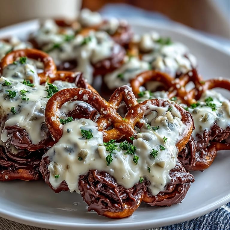 Petits trèfles en bretzels enrobés de chocolat blanc crémeux, parsemés de sucre coloré pour une touche de fête irlandaise.