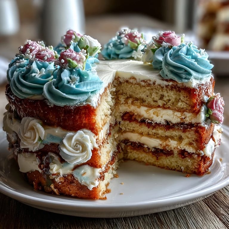 Gâteau d'anniversaire élégant aux fleurs en beurre pastel, parfait pour égayer une table de fête printanière.
