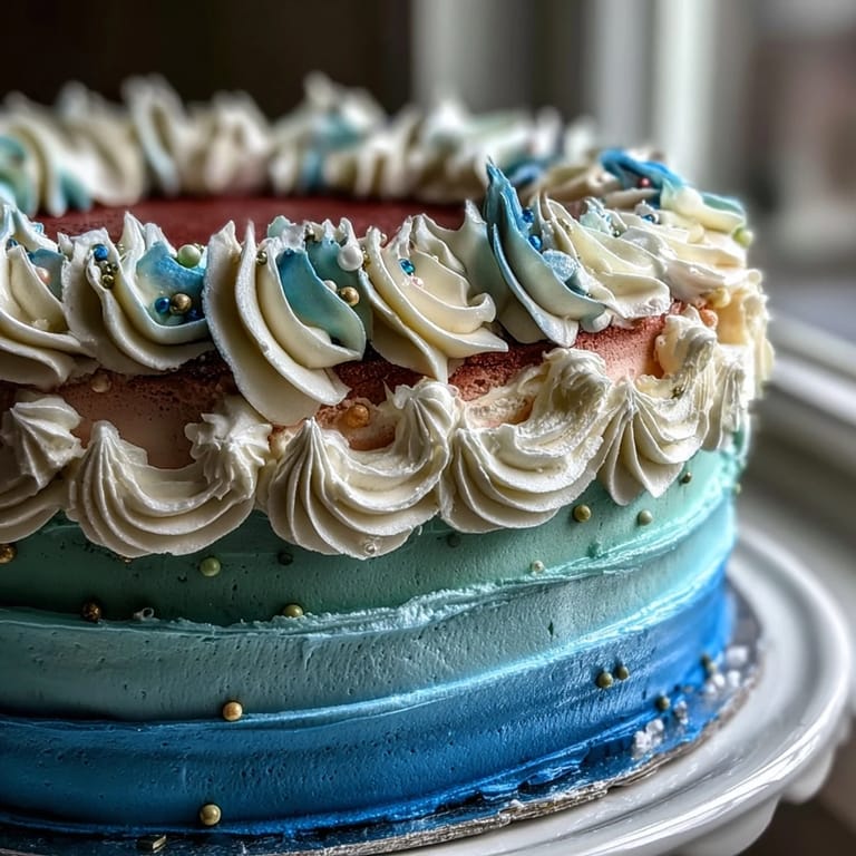 Un gâteau à étages ombre spectaculaire, avec des couleurs dégradées et un glaçage au beurre crémeux, parfait pour une fête de remise de diplôme.