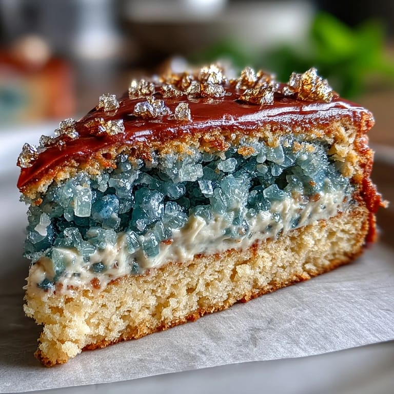 Gâteau de remise de diplômes : design de tranche de géode turquoise et or, une création spectaculaire pour célébrer avec élégance et originalité.