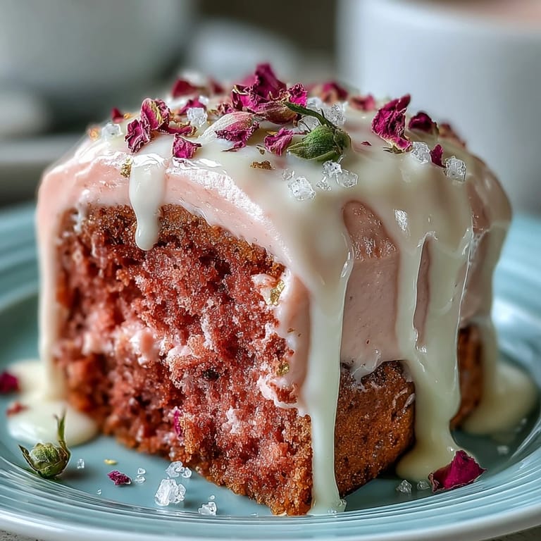 Gâteau de fête rose blush au léger goût de rosé, couronné d'un glaçage doré et prêt à épater vos invités.