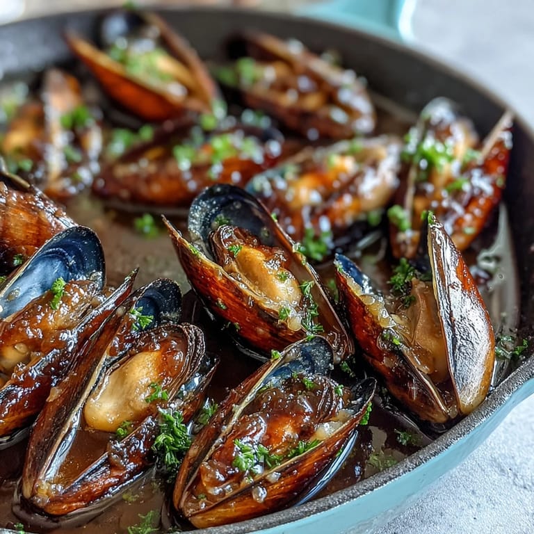 Photographie de moules à l'ail et au beurre fumantes, prêtes à être dégustées avec des quartiers de citron.