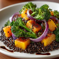 A plate of food with broccoli and carrots.