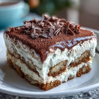 Hojicha tiramisu, une délicieuse touche japonaise avec des couches crémeuses et un arôme de thé rôti.